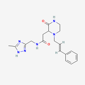 N-[(5-methyl-1H-1,2,4-triazol-3-yl)methyl]-2-{3-oxo-1-[(2E)-3-phenyl-2-propen-1-yl]-2-piperazinyl}acetamide