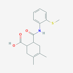 molecular formula C17H21NO3S B5396512 3,4-dimethyl-6-({[2-(methylthio)phenyl]amino}carbonyl)-3-cyclohexene-1-carboxylic acid 