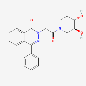 molecular formula C21H21N3O4 B5396526 2-{2-[(3S*,4S*)-3,4-dihydroxypiperidin-1-yl]-2-oxoethyl}-4-phenylphthalazin-1(2H)-one 