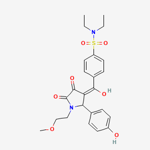 molecular formula C24H28N2O7S B5396528 N,N-diethyl-4-{[4-hydroxy-2-(4-hydroxyphenyl)-1-(2-methoxyethyl)-5-oxo-2,5-dihydro-1H-pyrrol-3-yl]carbonyl}benzenesulfonamide 
