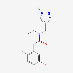 molecular formula C16H20FN3O B5396532 N-ethyl-2-(5-fluoro-2-methylphenyl)-N-[(1-methyl-1H-pyrazol-4-yl)methyl]acetamide 
