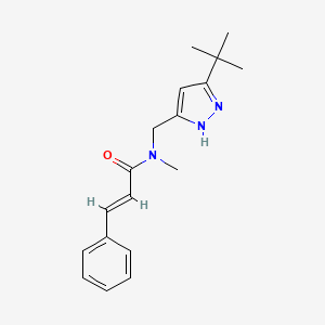 molecular formula C18H23N3O B5396538 (2E)-N-[(3-tert-butyl-1H-pyrazol-5-yl)methyl]-N-methyl-3-phenylacrylamide 