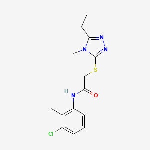 molecular formula C14H17ClN4OS B5396561 N-(3-chloro-2-methylphenyl)-2-[(5-ethyl-4-methyl-4H-1,2,4-triazol-3-yl)thio]acetamide 