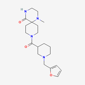 molecular formula C20H30N4O3 B5396580 9-{[1-(2-furylmethyl)piperidin-3-yl]carbonyl}-1-methyl-1,4,9-triazaspiro[5.5]undecan-5-one 