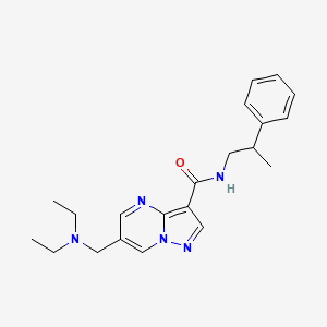 molecular formula C21H27N5O B5396588 6-[(diethylamino)methyl]-N-(2-phenylpropyl)pyrazolo[1,5-a]pyrimidine-3-carboxamide 