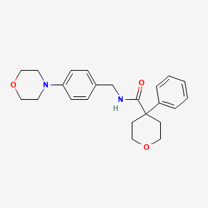 molecular formula C23H28N2O3 B5396616 N-[4-(4-morpholinyl)benzyl]-4-phenyltetrahydro-2H-pyran-4-carboxamide 