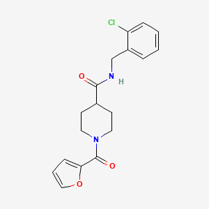 molecular formula C18H19ClN2O3 B5396629 N-(2-chlorobenzyl)-1-(2-furoyl)piperidine-4-carboxamide 