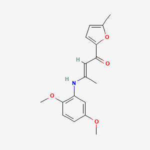 molecular formula C17H19NO4 B5396669 3-[(2,5-dimethoxyphenyl)amino]-1-(5-methyl-2-furyl)-2-buten-1-one 