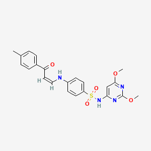 molecular formula C22H22N4O5S B5396678 N-(2,6-dimethoxy-4-pyrimidinyl)-4-{[3-(4-methylphenyl)-3-oxo-1-propen-1-yl]amino}benzenesulfonamide 