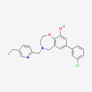 7-(3-chlorophenyl)-4-[(5-ethylpyridin-2-yl)methyl]-2,3,4,5-tetrahydro-1,4-benzoxazepin-9-ol