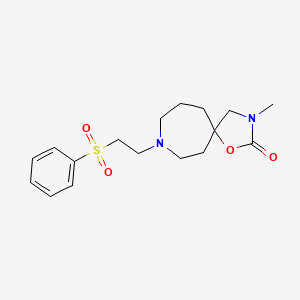 molecular formula C17H24N2O4S B5396712 3-methyl-8-[2-(phenylsulfonyl)ethyl]-1-oxa-3,8-diazaspiro[4.6]undecan-2-one 