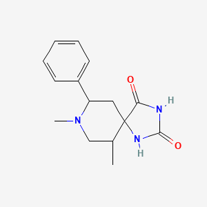 molecular formula C15H19N3O2 B5396717 6,8-dimethyl-9-phenyl-1,3,8-triazaspiro[4.5]decane-2,4-dione 