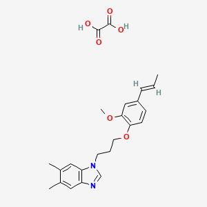 molecular formula C24H28N2O6 B5396723 1-{3-[2-methoxy-4-(1-propen-1-yl)phenoxy]propyl}-5,6-dimethyl-1H-benzimidazole oxalate 