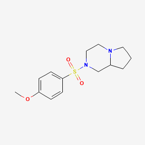 molecular formula C14H20N2O3S B5396733 2-[(4-methoxyphenyl)sulfonyl]octahydropyrrolo[1,2-a]pyrazine 