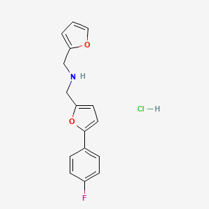 molecular formula C16H15ClFNO2 B5396737 {[5-(4-fluorophenyl)-2-furyl]methyl}(2-furylmethyl)amine hydrochloride 