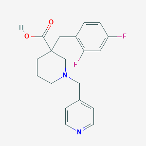 molecular formula C19H20F2N2O2 B5396766 3-(2,4-difluorobenzyl)-1-(pyridin-4-ylmethyl)piperidine-3-carboxylic acid 