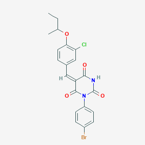 molecular formula C21H18BrClN2O4 B5396777 1-(4-bromophenyl)-5-(4-sec-butoxy-3-chlorobenzylidene)-2,4,6(1H,3H,5H)-pyrimidinetrione 