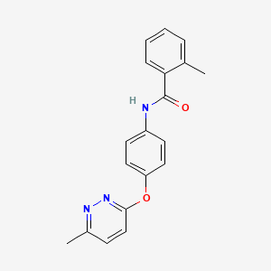 molecular formula C19H17N3O2 B5396794 2-methyl-N-{4-[(6-methyl-3-pyridazinyl)oxy]phenyl}benzamide 