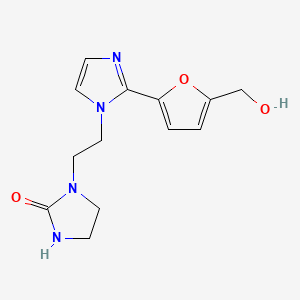 molecular formula C13H16N4O3 B5396810 1-(2-{2-[5-(hydroxymethyl)-2-furyl]-1H-imidazol-1-yl}ethyl)imidazolidin-2-one 