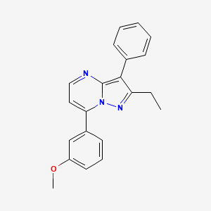 molecular formula C21H19N3O B5396828 2-ethyl-7-(3-methoxyphenyl)-3-phenylpyrazolo[1,5-a]pyrimidine 