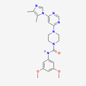 molecular formula C22H27N7O3 B5396863 N-(3,5-dimethoxyphenyl)-4-[6-(4,5-dimethyl-1H-imidazol-1-yl)-4-pyrimidinyl]-1-piperazinecarboxamide 