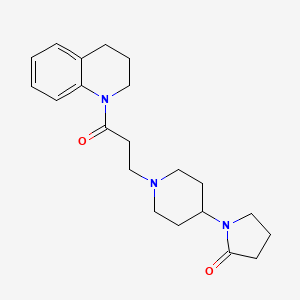 molecular formula C21H29N3O2 B5396868 1-{1-[3-(3,4-dihydroquinolin-1(2H)-yl)-3-oxopropyl]piperidin-4-yl}pyrrolidin-2-one 