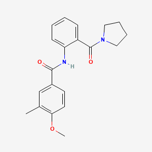 molecular formula C20H22N2O3 B5396884 4-methoxy-3-methyl-N-[2-(1-pyrrolidinylcarbonyl)phenyl]benzamide 