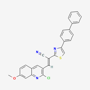 molecular formula C28H18ClN3OS B5396901 2-[4-(4-biphenylyl)-1,3-thiazol-2-yl]-3-(2-chloro-7-methoxy-3-quinolinyl)acrylonitrile 