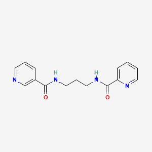 molecular formula C15H16N4O2 B5396927 N-{3-[(3-pyridinylcarbonyl)amino]propyl}-2-pyridinecarboxamide 