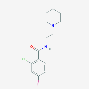 molecular formula C14H18ClFN2O B5396933 2-chloro-4-fluoro-N-[2-(1-piperidinyl)ethyl]benzamide 