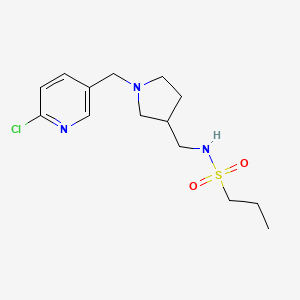 molecular formula C14H22ClN3O2S B5396938 N-({1-[(6-chloropyridin-3-yl)methyl]pyrrolidin-3-yl}methyl)propane-1-sulfonamide 