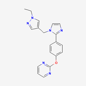 molecular formula C19H18N6O B5396941 2-(4-{1-[(1-ethyl-1H-pyrazol-4-yl)methyl]-1H-imidazol-2-yl}phenoxy)pyrimidine 