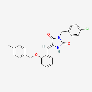 molecular formula C25H21ClN2O3 B5396973 3-(4-chlorobenzyl)-5-{2-[(4-methylbenzyl)oxy]benzylidene}-2,4-imidazolidinedione 