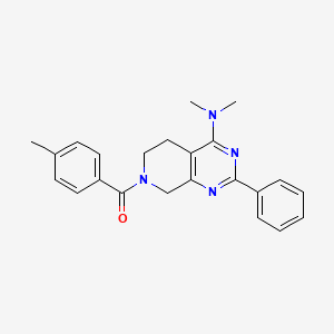 molecular formula C23H24N4O B5396978 N,N-dimethyl-7-(4-methylbenzoyl)-2-phenyl-5,6,7,8-tetrahydropyrido[3,4-d]pyrimidin-4-amine 