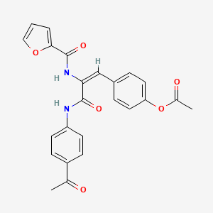 molecular formula C24H20N2O6 B5396987 4-[3-[(4-acetylphenyl)amino]-2-(2-furoylamino)-3-oxo-1-propen-1-yl]phenyl acetate 