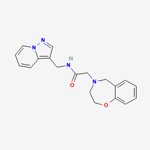 molecular formula C19H20N4O2 B5397027 2-(2,3-dihydro-1,4-benzoxazepin-4(5H)-yl)-N-(pyrazolo[1,5-a]pyridin-3-ylmethyl)acetamide 