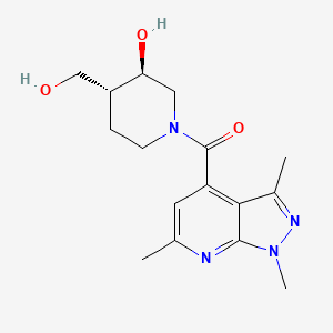 molecular formula C16H22N4O3 B5397035 (3R*,4R*)-4-(hydroxymethyl)-1-[(1,3,6-trimethyl-1H-pyrazolo[3,4-b]pyridin-4-yl)carbonyl]-3-piperidinol 