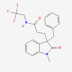 molecular formula C21H21F3N2O2 B5397043 3-(3-benzyl-1-methyl-2-oxo-2,3-dihydro-1H-indol-3-yl)-N-(2,2,2-trifluoroethyl)propanamide 