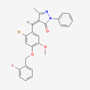 molecular formula C25H20BrFN2O3 B5397051 4-{2-bromo-4-[(2-fluorobenzyl)oxy]-5-methoxybenzylidene}-5-methyl-2-phenyl-2,4-dihydro-3H-pyrazol-3-one 