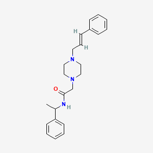 molecular formula C23H29N3O B5397068 N-(1-phenylethyl)-2-[4-(3-phenyl-2-propen-1-yl)-1-piperazinyl]acetamide 