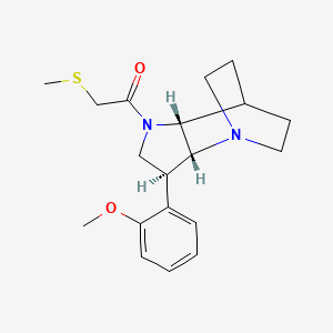 (2R*,3S*,6R*)-3-(2-methoxyphenyl)-5-[(methylthio)acetyl]-1,5-diazatricyclo[5.2.2.0~2,6~]undecane