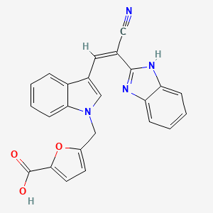 5-({3-[2-(1H-benzimidazol-2-yl)-2-cyanovinyl]-1H-indol-1-yl}methyl)-2-furoic acid