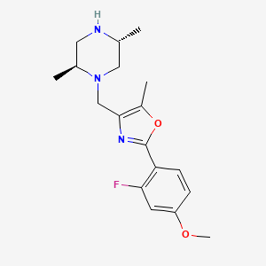 molecular formula C18H24FN3O2 B5397131 (2S,5R)-1-{[2-(2-fluoro-4-methoxyphenyl)-5-methyl-1,3-oxazol-4-yl]methyl}-2,5-dimethylpiperazine hydrochloride 