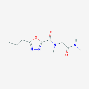 molecular formula C10H16N4O3 B5397139 N-methyl-N-[2-(methylamino)-2-oxoethyl]-5-propyl-1,3,4-oxadiazole-2-carboxamide 