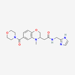 molecular formula C20H25N5O4 B5397150 N-(1H-imidazol-2-ylmethyl)-2-[4-methyl-6-(morpholin-4-ylcarbonyl)-3,4-dihydro-2H-1,4-benzoxazin-3-yl]acetamide 
