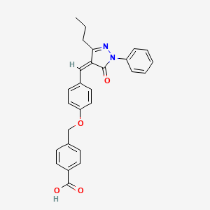 4-({4-[(5-oxo-1-phenyl-3-propyl-1,5-dihydro-4H-pyrazol-4-ylidene)methyl]phenoxy}methyl)benzoic acid