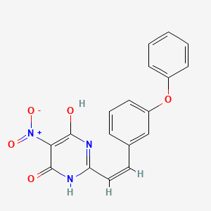 molecular formula C18H13N3O5 B5397200 6-hydroxy-5-nitro-2-[2-(3-phenoxyphenyl)vinyl]-4(3H)-pyrimidinone 