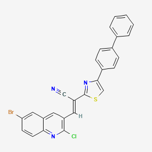 2-[4-(4-biphenylyl)-1,3-thiazol-2-yl]-3-(6-bromo-2-chloro-3-quinolinyl)acrylonitrile