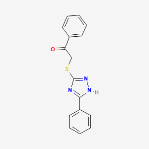 molecular formula C16H13N3OS B5397247 1-phenyl-2-[(5-phenyl-4H-1,2,4-triazol-3-yl)thio]ethanone 