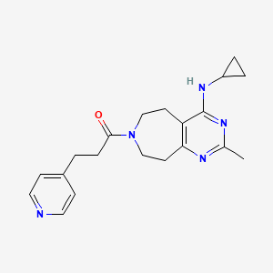 molecular formula C20H25N5O B5397268 N-cyclopropyl-2-methyl-7-(3-pyridin-4-ylpropanoyl)-6,7,8,9-tetrahydro-5H-pyrimido[4,5-d]azepin-4-amine 